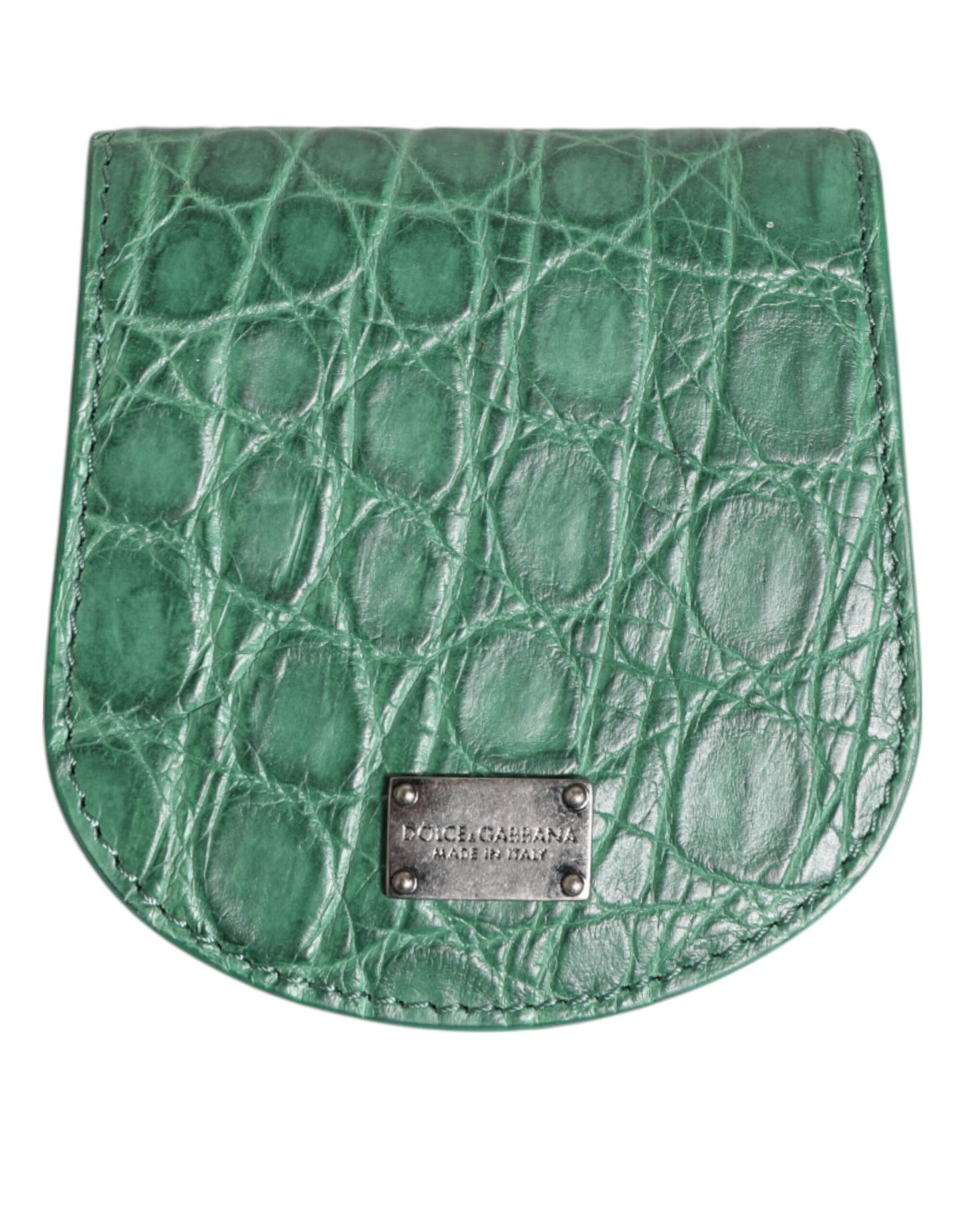 Dolce &amp; Gabbana Green Exotic Skin Coin Condom Case Holder Pocket Wallet