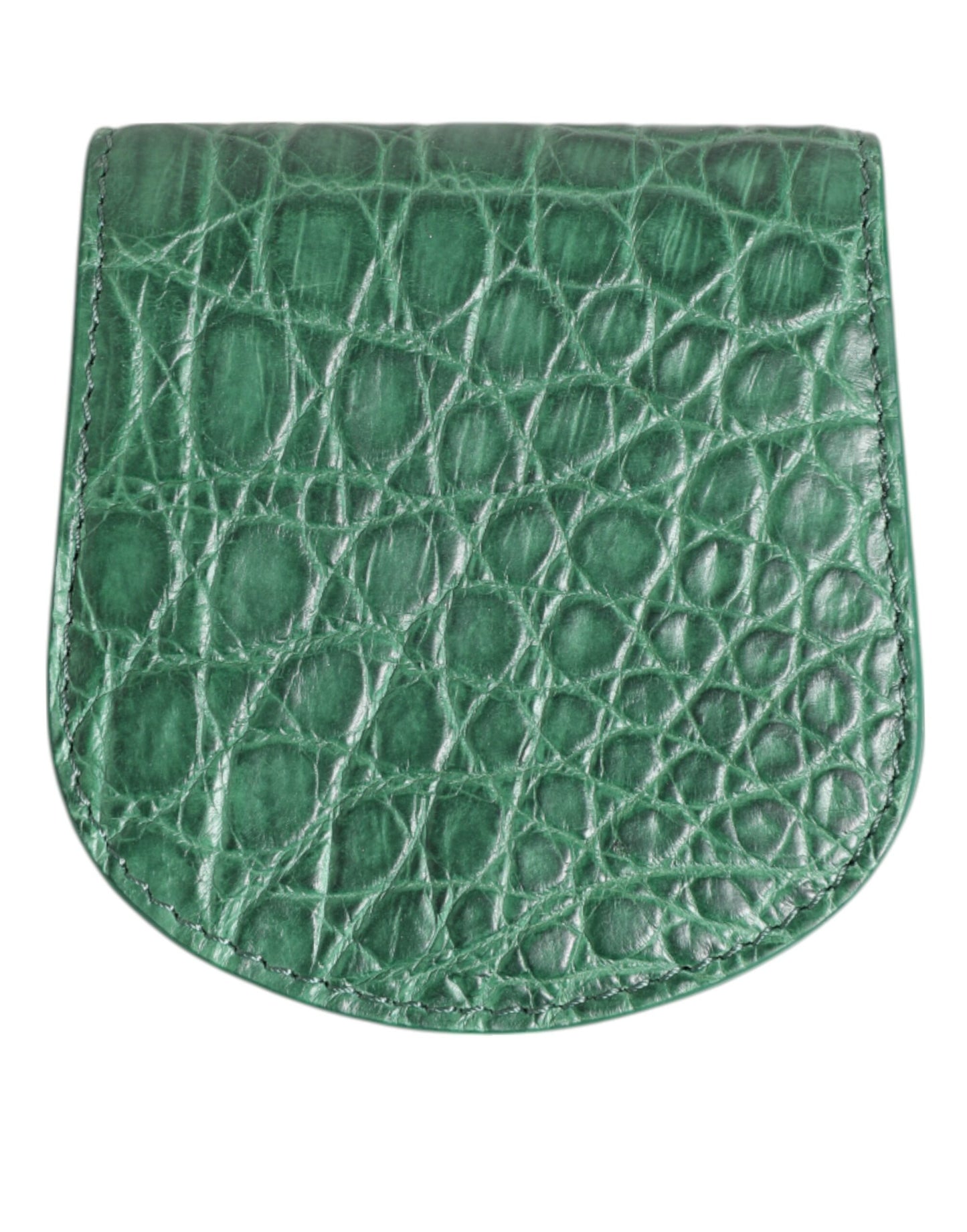 Dolce &amp; Gabbana Green Exotic Skin Coin Condom Case Holder Pocket Wallet