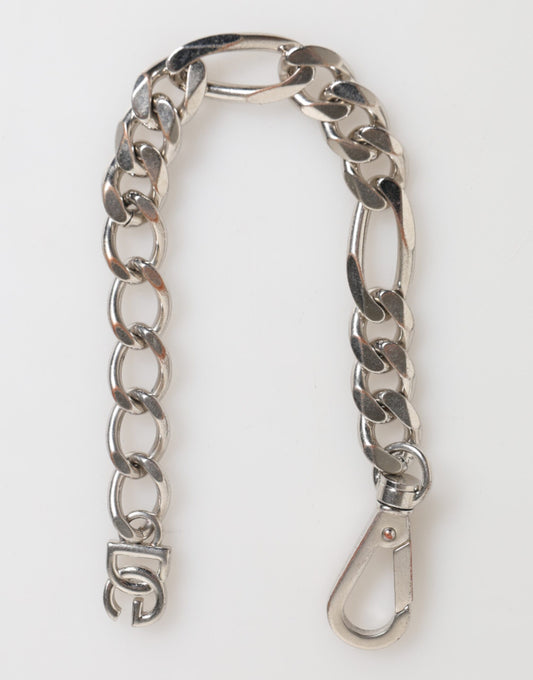 Dolce &amp; Gabbana Silver Tone Brass Chain Lobster Clasp DG Logo Bracelet