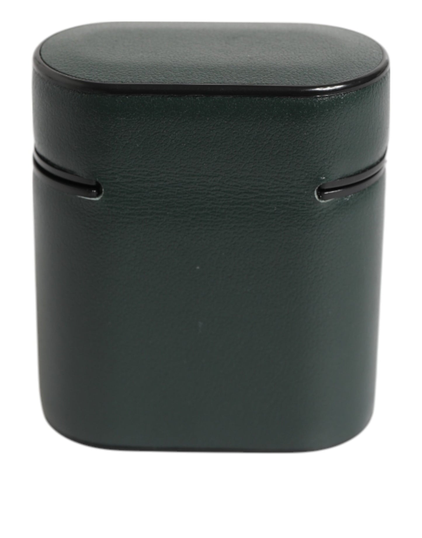 Dolce &amp; Gabbana Black Leather Logo Print Flip Holder Men Airpods Case