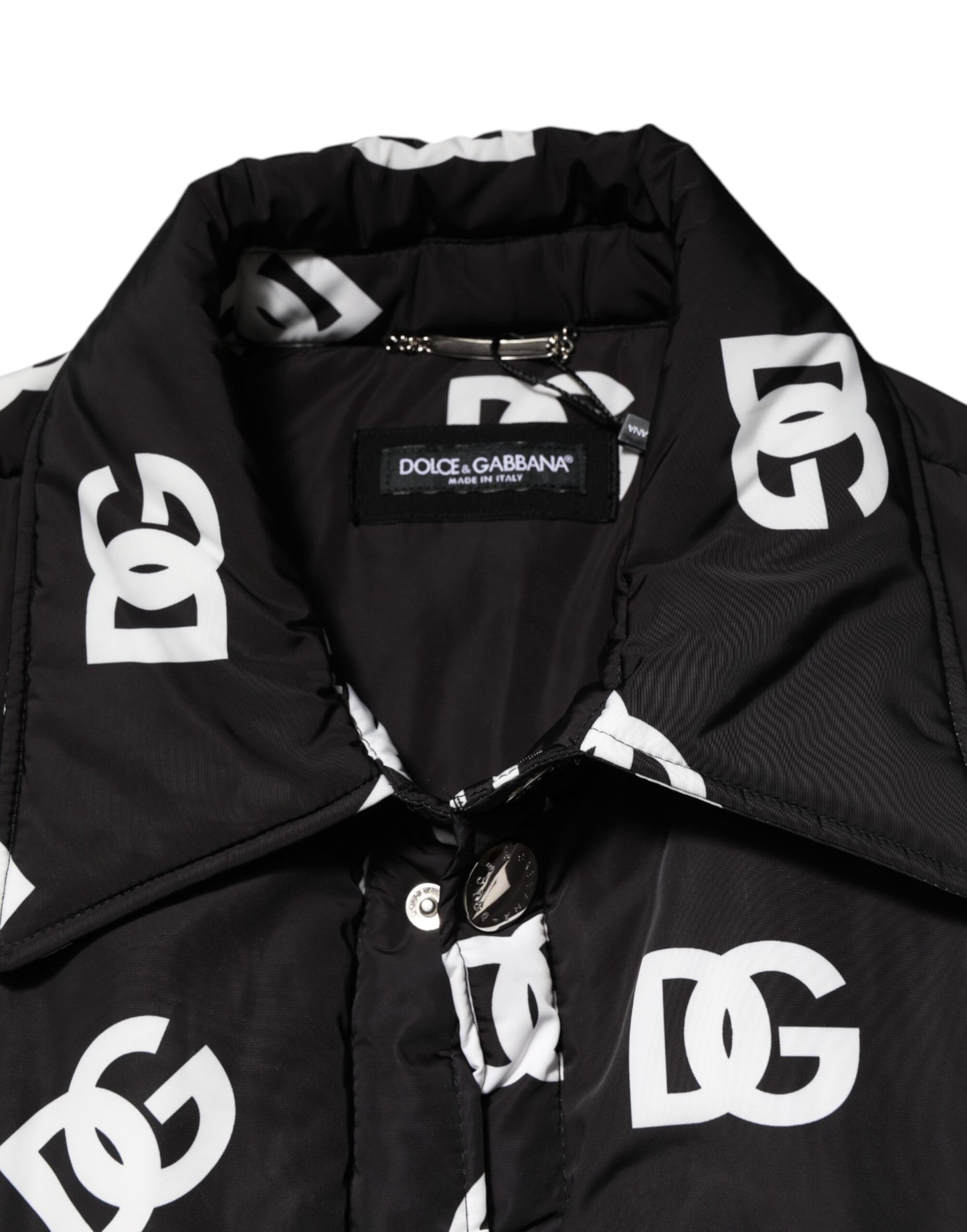 Dolce &amp; Gabbana Black DG Monogram Nylon Windbreaker Jacket