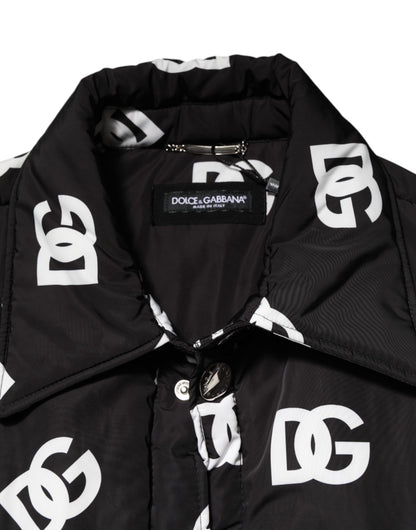 Dolce &amp; Gabbana Black DG Monogram Nylon Windbreaker Jacket