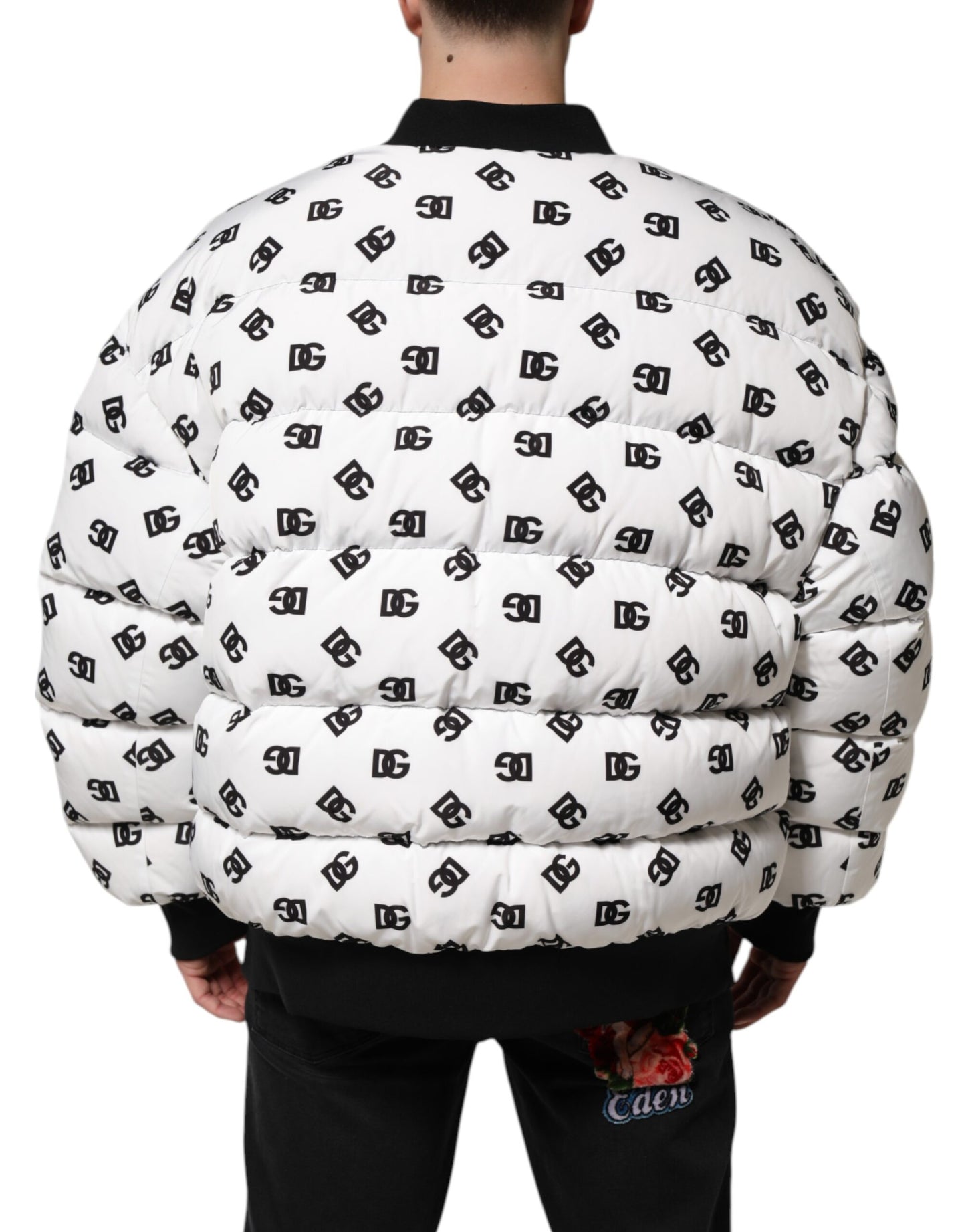 Dolce &amp; Gabbana White DG Monogram Full Zip Quilted Jacket