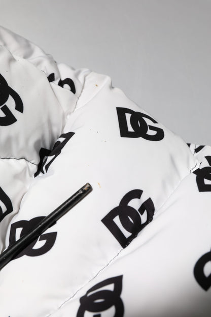Dolce &amp; Gabbana White DG Monogram Full Zip Quilted Jacket