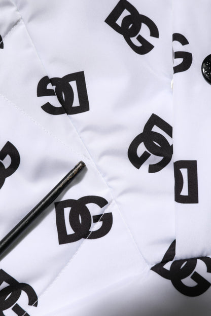 Dolce &amp; Gabbana White DG Monogram Hooded Quilted Jacket