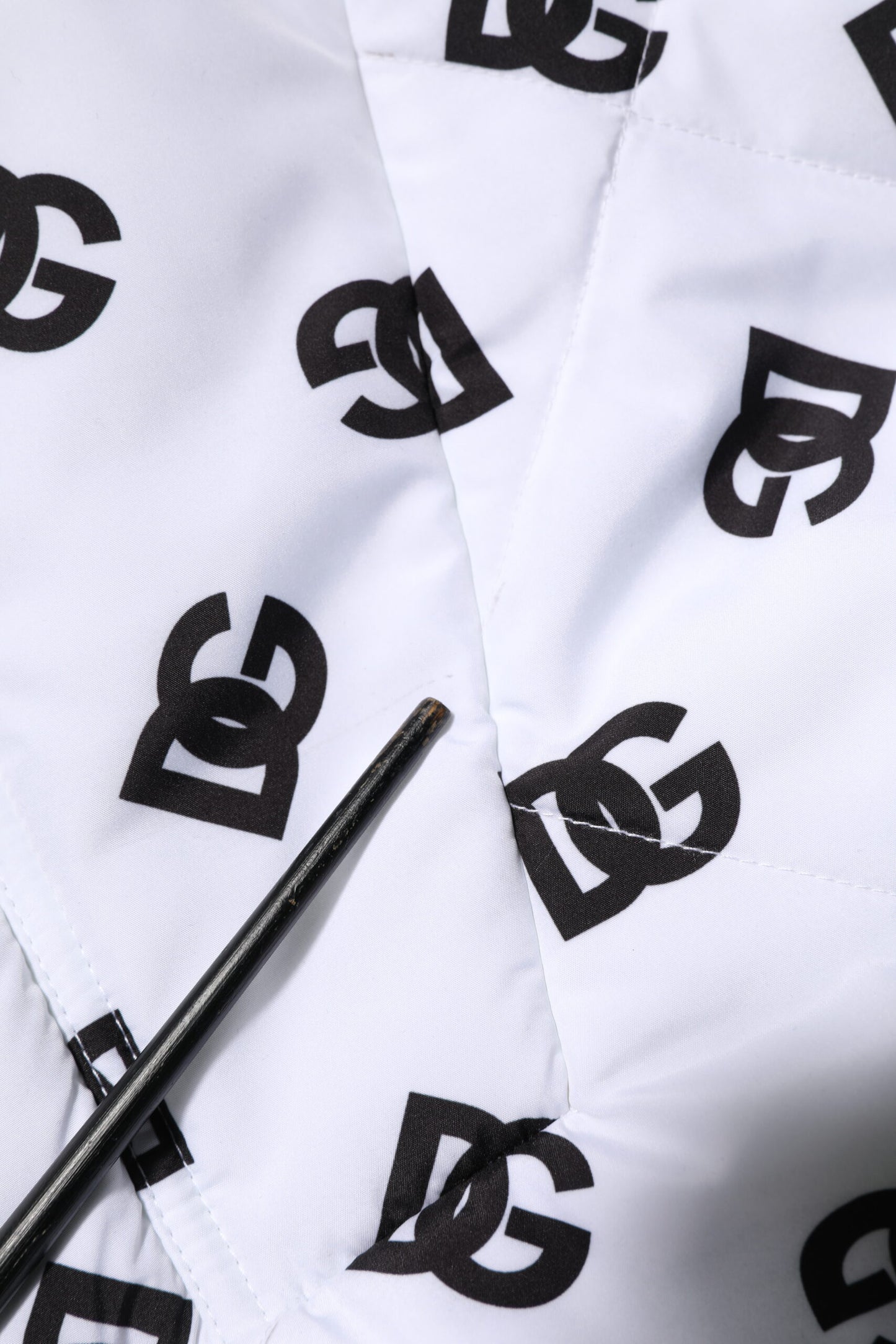Dolce &amp; Gabbana White DG Monogram Hooded Quilted Jacket