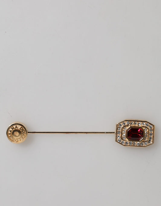 Dolce &amp; Gabbana Rhinestone Embellished Sterling Silver Collar Brooch Pin