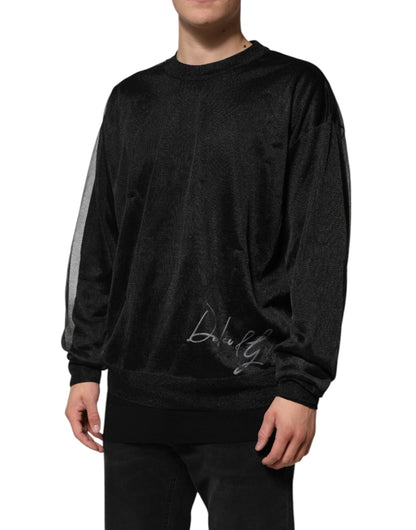 Dolce &amp; Gabbana Black Polyester Pullover Sweatshirt Sweater