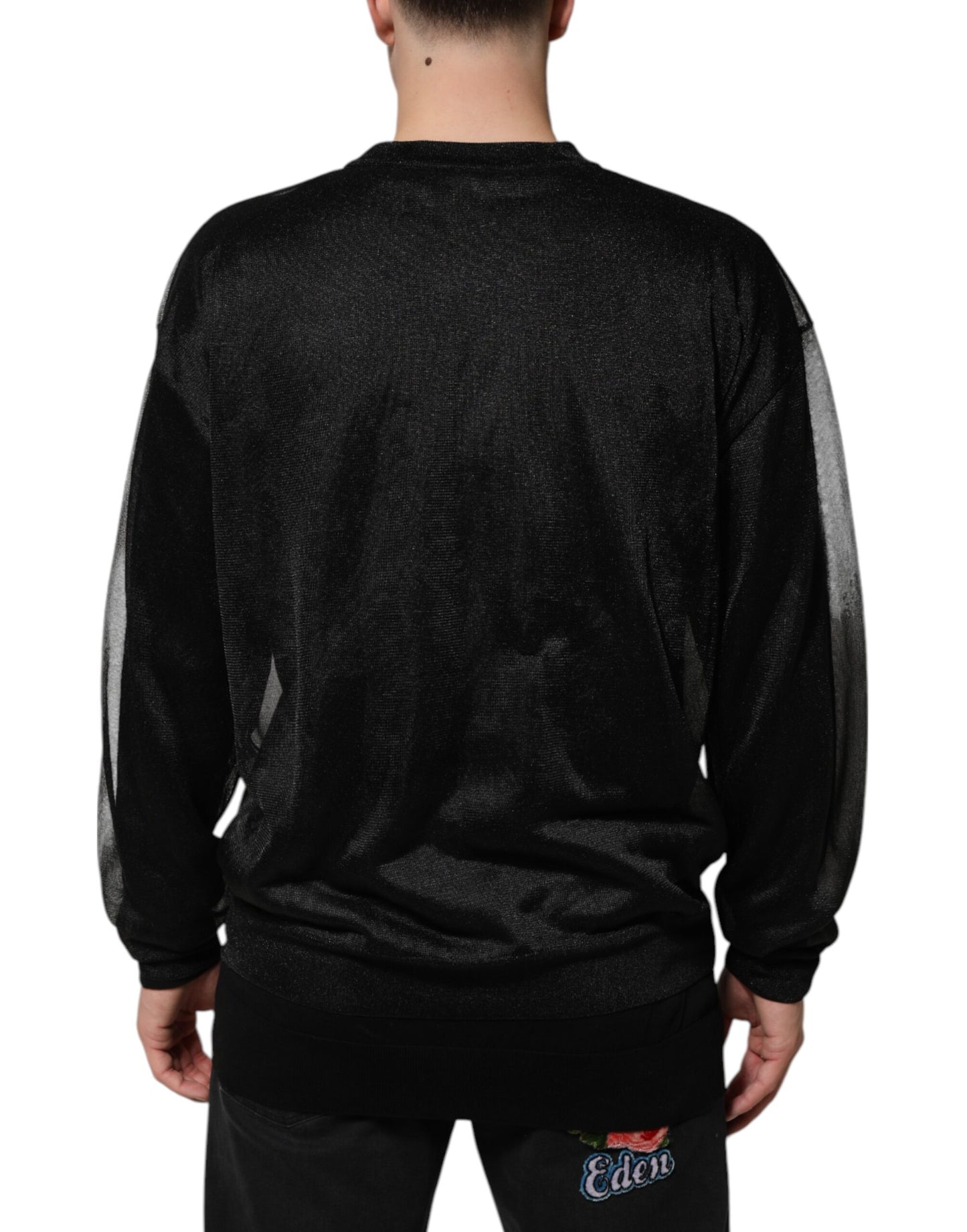 Dolce &amp; Gabbana Black Polyester Pullover Sweatshirt Sweater