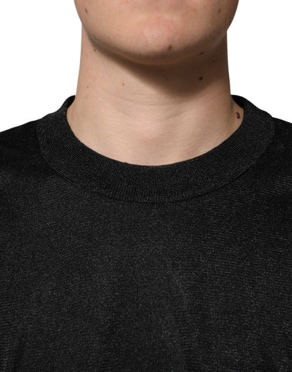 Dolce &amp; Gabbana Black Polyester Pullover Sweatshirt Sweater