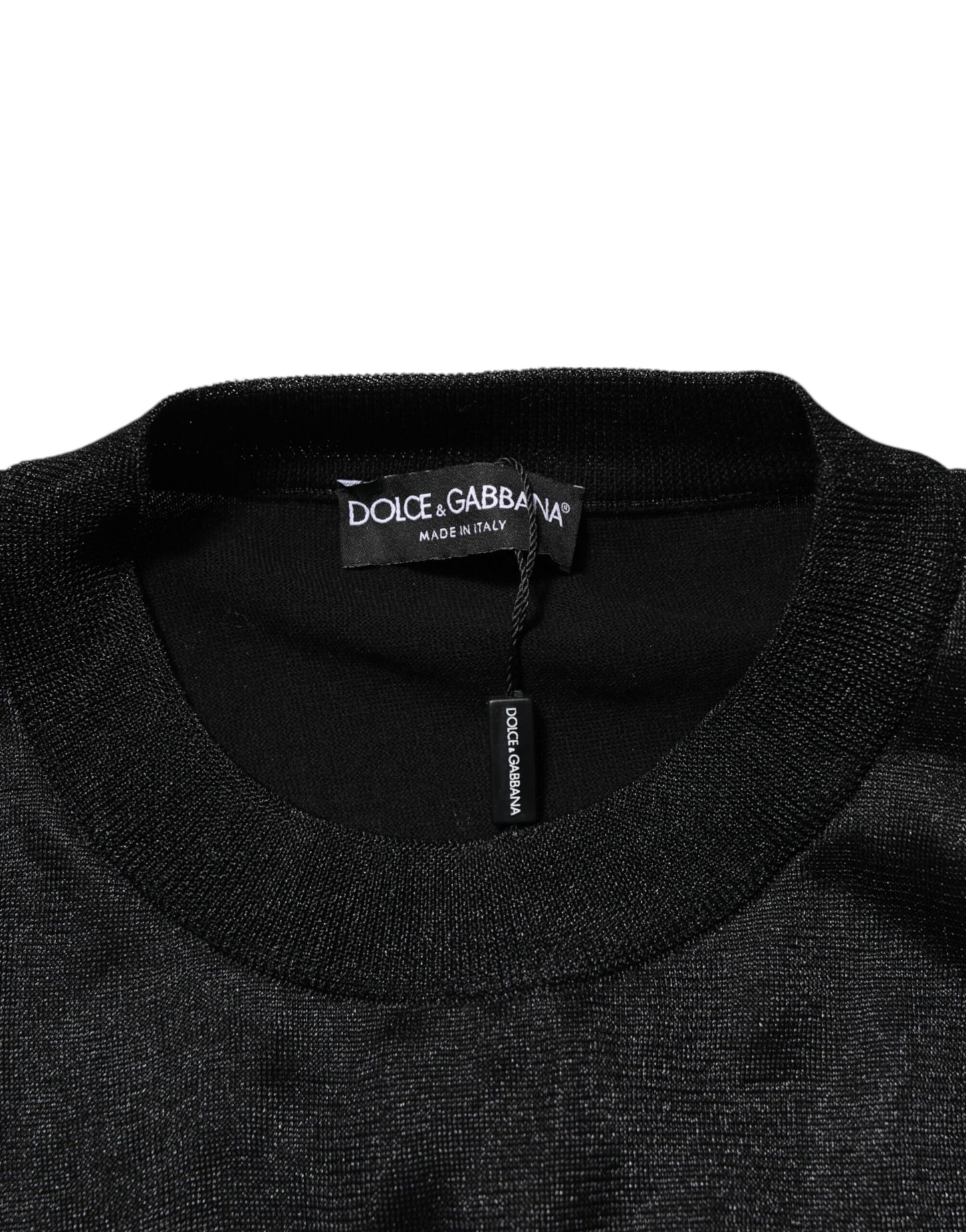 Dolce &amp; Gabbana Black Polyester Pullover Sweatshirt Sweater