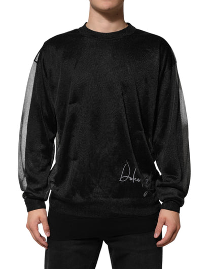 Dolce &amp; Gabbana Black Polyester Pullover Sweatshirt Sweater