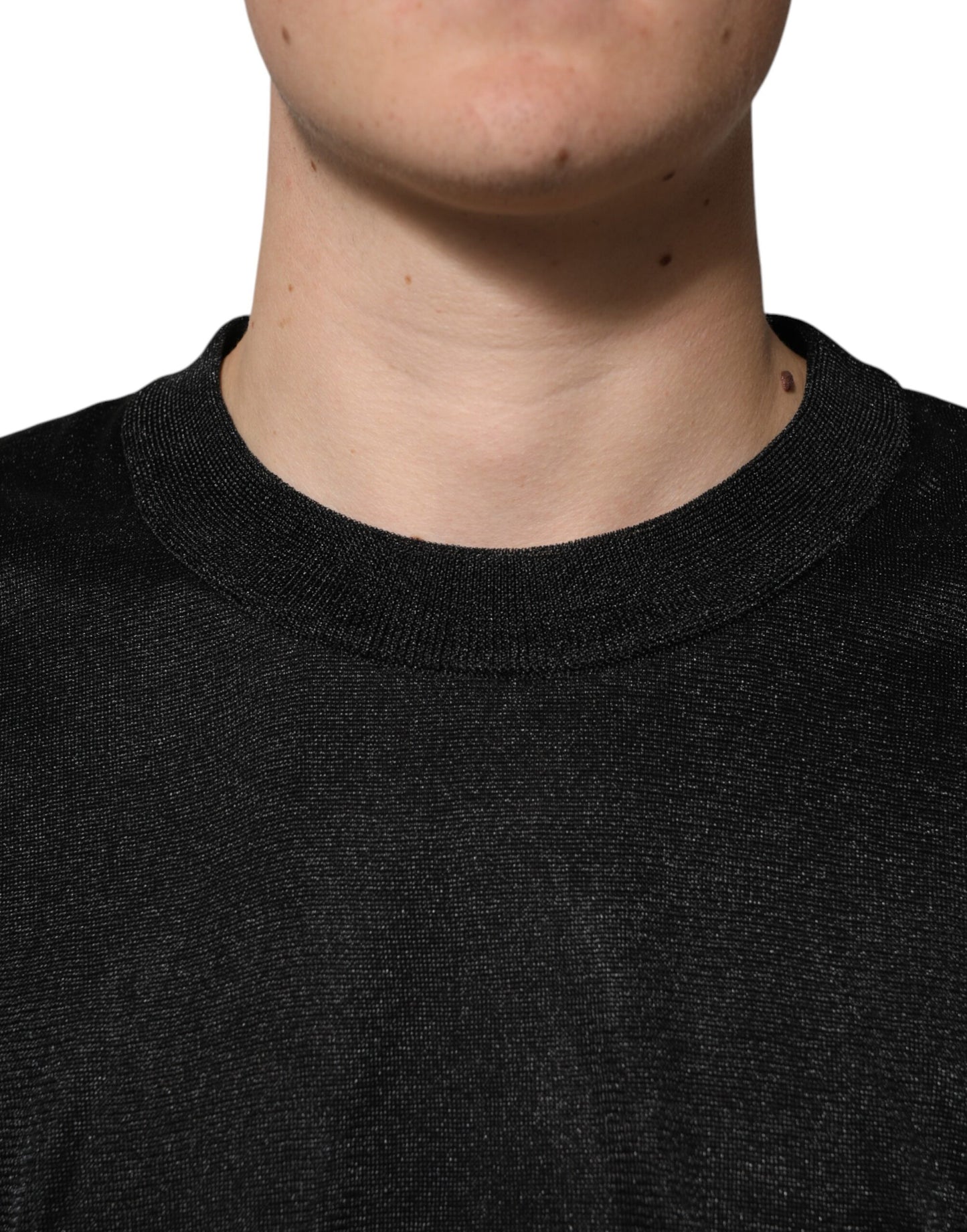 Dolce &amp; Gabbana Black Polyester Pullover Sweatshirt Sweater