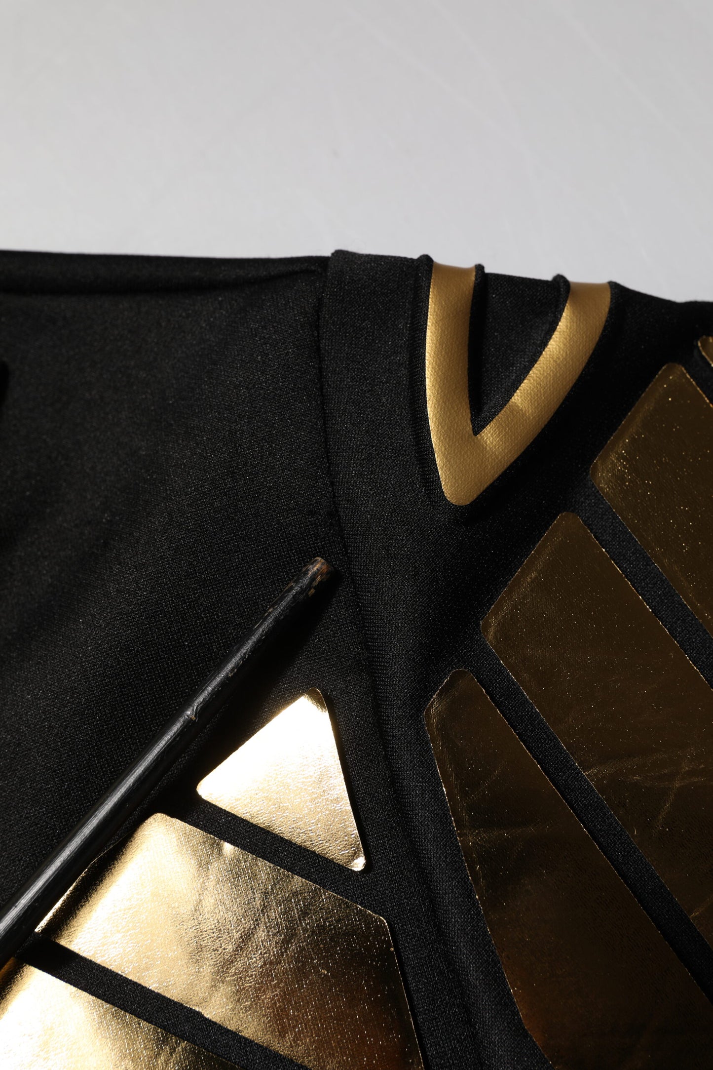 Dolce &amp; Gabbana Black Metallic Print Nylon Crewneck T-shirt