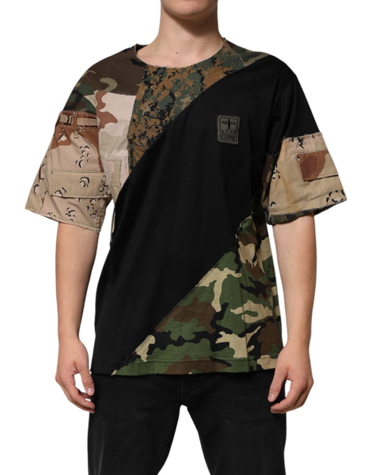 Dolce &amp; Gabbana Multicolor Patchwork Cotton CrewNeck T-shirt