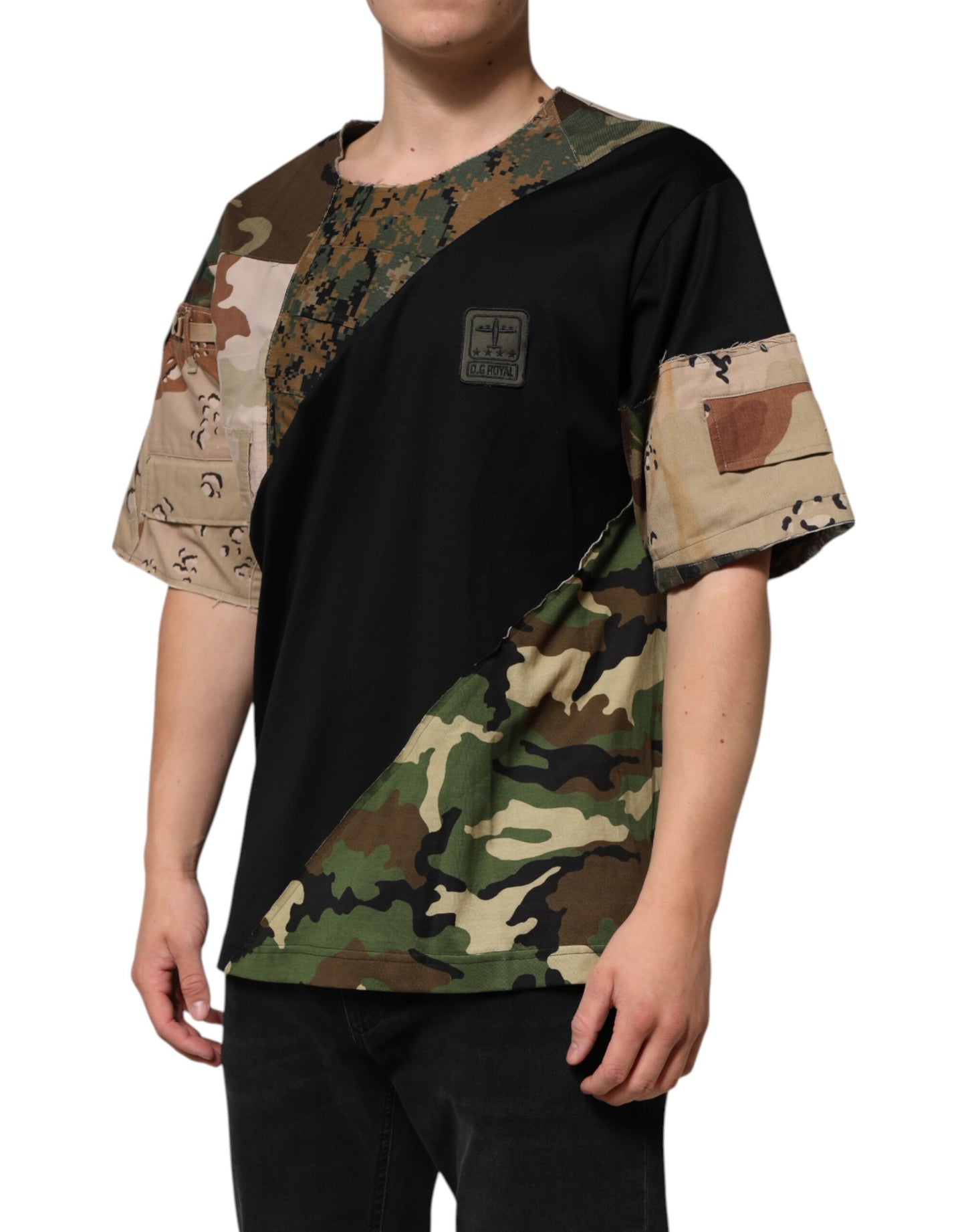 Dolce &amp; Gabbana Multicolor Patchwork Cotton CrewNeck T-shirt