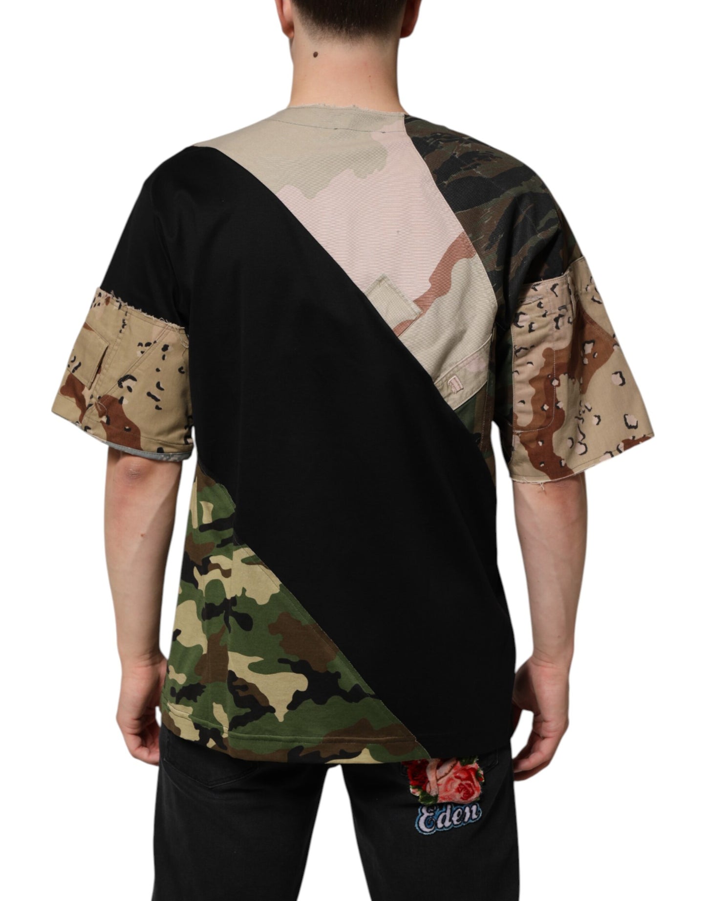 Dolce &amp; Gabbana Multicolor Patchwork Cotton CrewNeck T-shirt