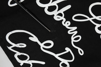 Dolce &amp; Gabbana Black Logo Print Cotton Crew Neck T-shirt