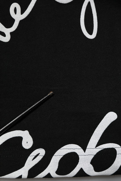 Dolce &amp; Gabbana Black Logo Print Cotton Crew Neck T-shirt