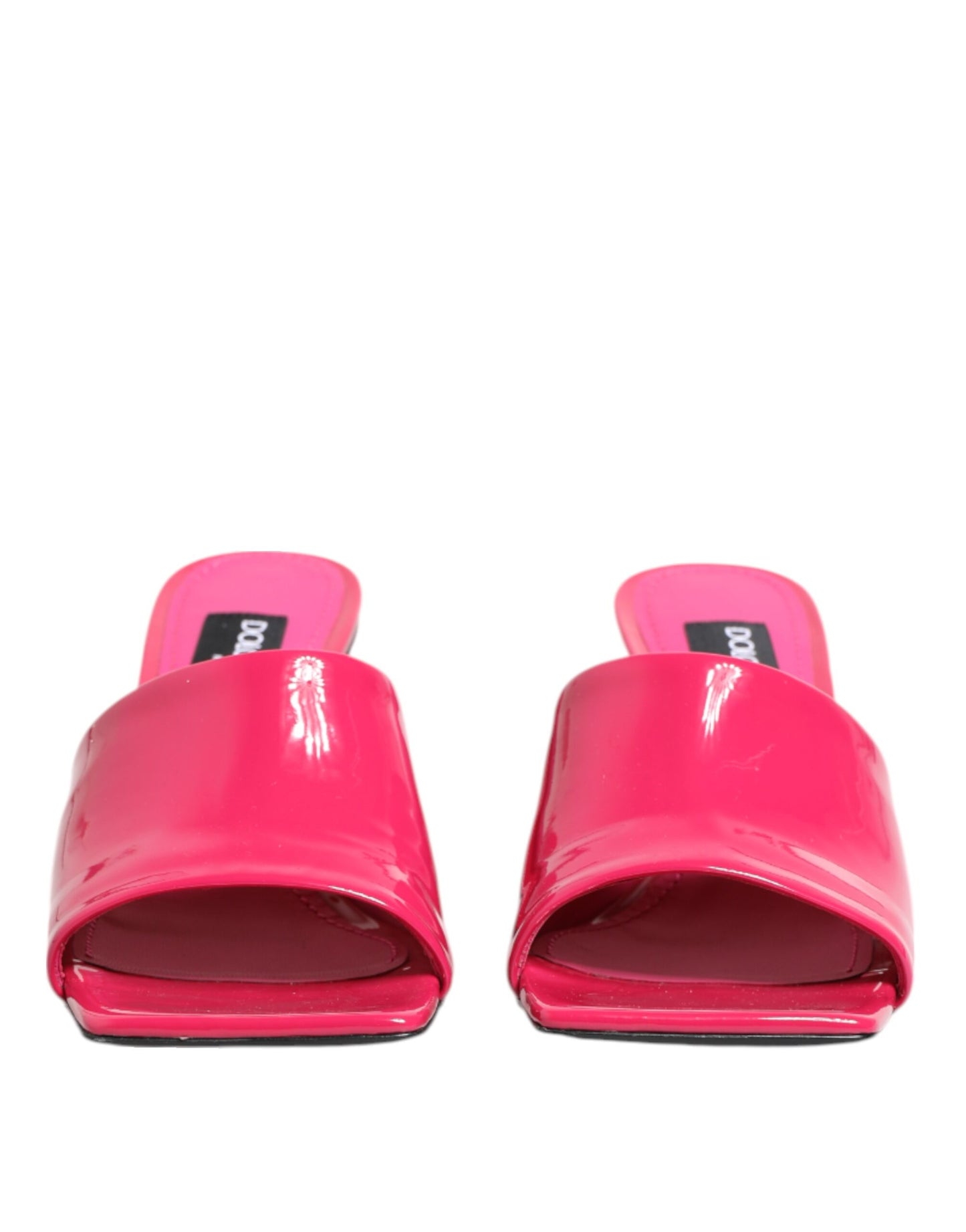 Dolce &amp; Gabbana Pink Open Toe Block Heel Mules Sandals Shoes