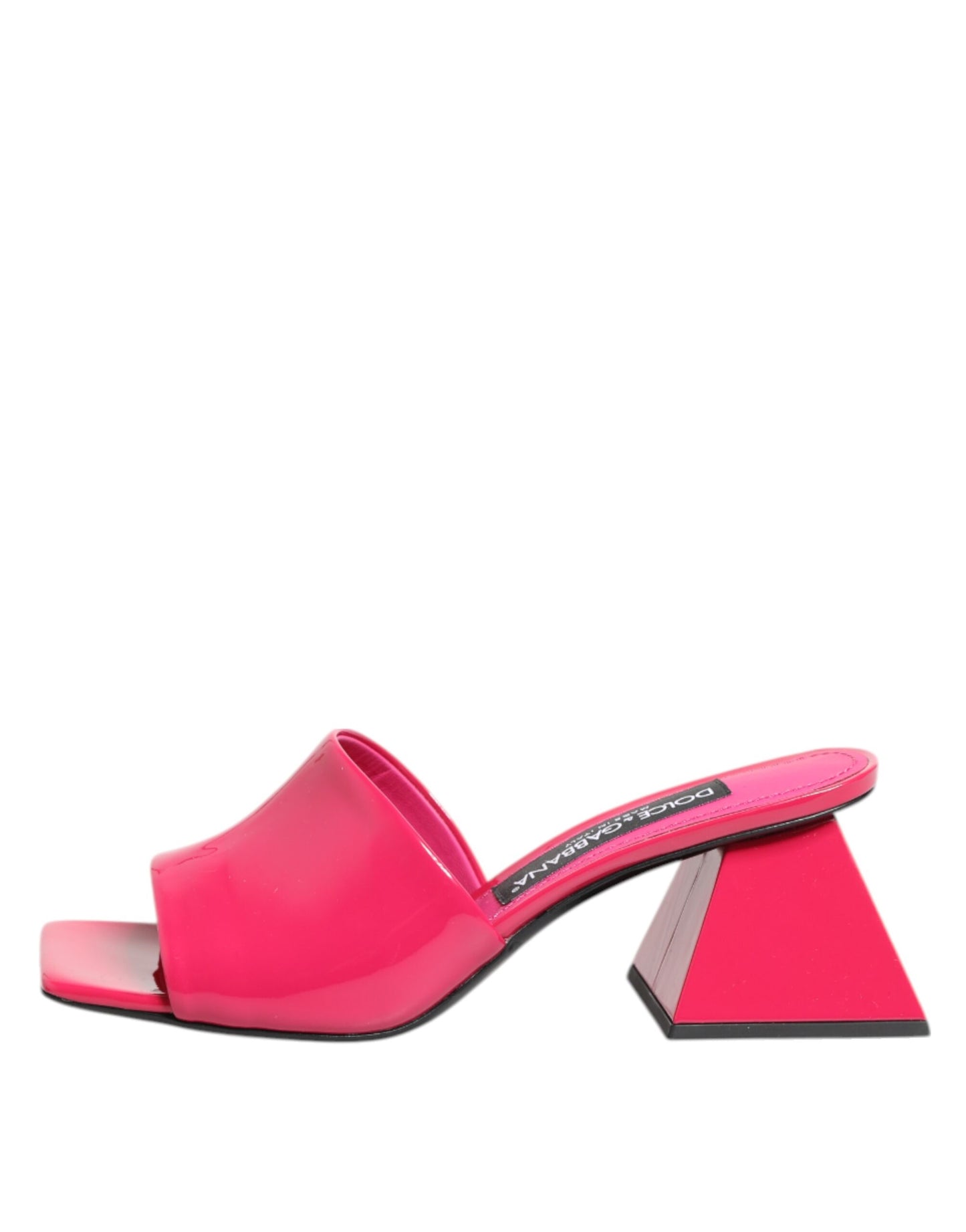 Dolce &amp; Gabbana Pink Open Toe Block Heel Mules Sandals Shoes