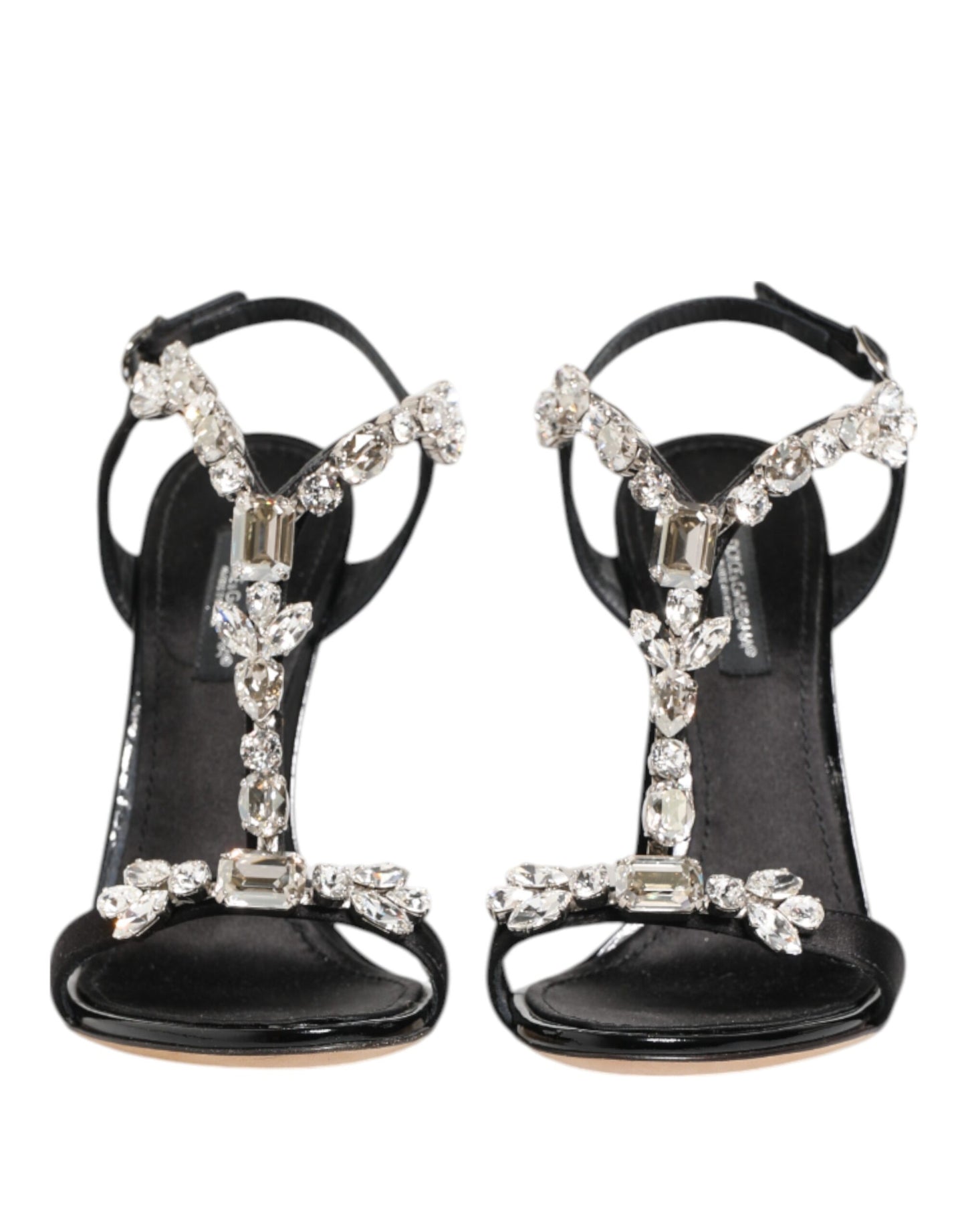 Dolce &amp; Gabbana Black Keira Crystals Heels Sandals Shoes