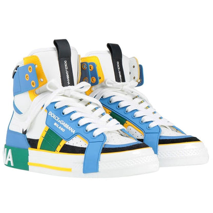 Dolce &amp; Gabbana Multicolor Calfskin Sneaker
