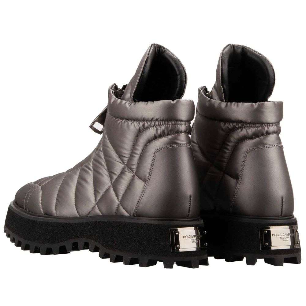 Dolce &amp; Gabbana Gray Nylon Boot