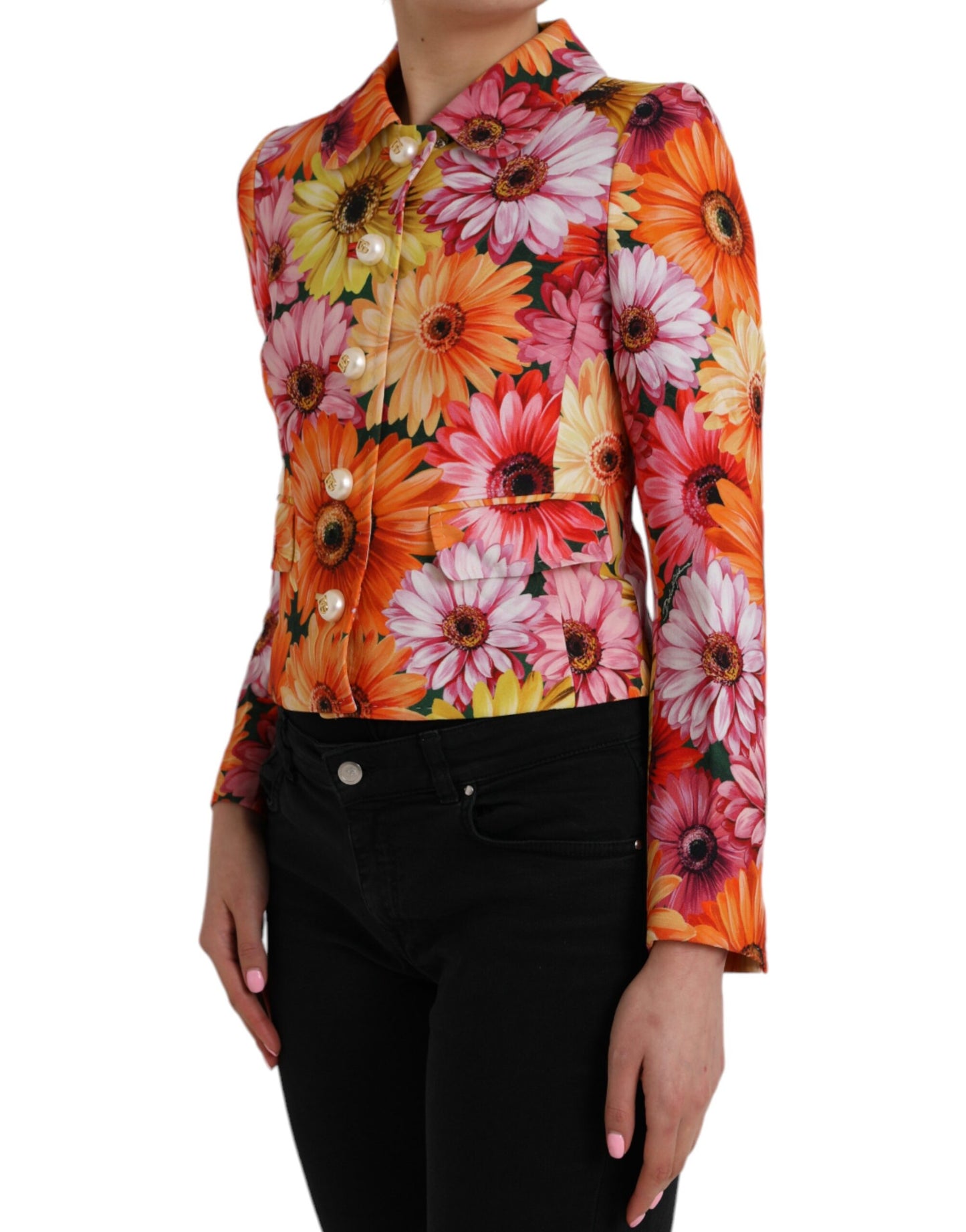 Dolce &amp; Gabbana Multicolor Daisy Print Floral Fantasy Jacket