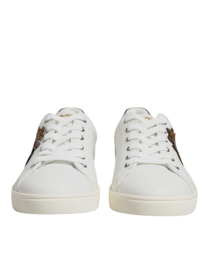 Dolce &amp; Gabbana White Sacred Heart Men Low Top Sneakers Shoes
