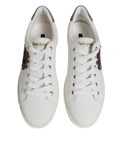 Dolce &amp; Gabbana White Sacred Heart Men Low Top Sneakers Shoes