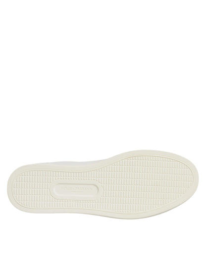 Dolce &amp; Gabbana White Sacred Heart Men Low Top Sneakers Shoes
