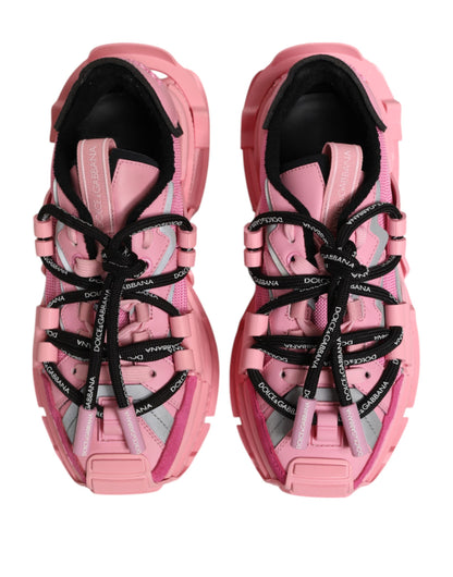 Dolce &amp; Gabbana Pink Low Top Space Women Sneakers Shoes