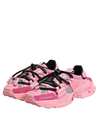 Dolce &amp; Gabbana Pink Low Top Space Women Sneakers Shoes