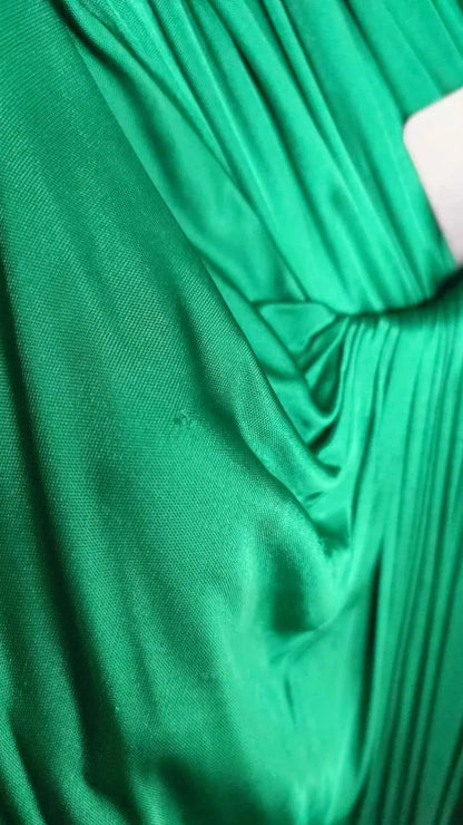 Dolce & Gabbana Dark Green Viscose Long Sleeve Midi Dress