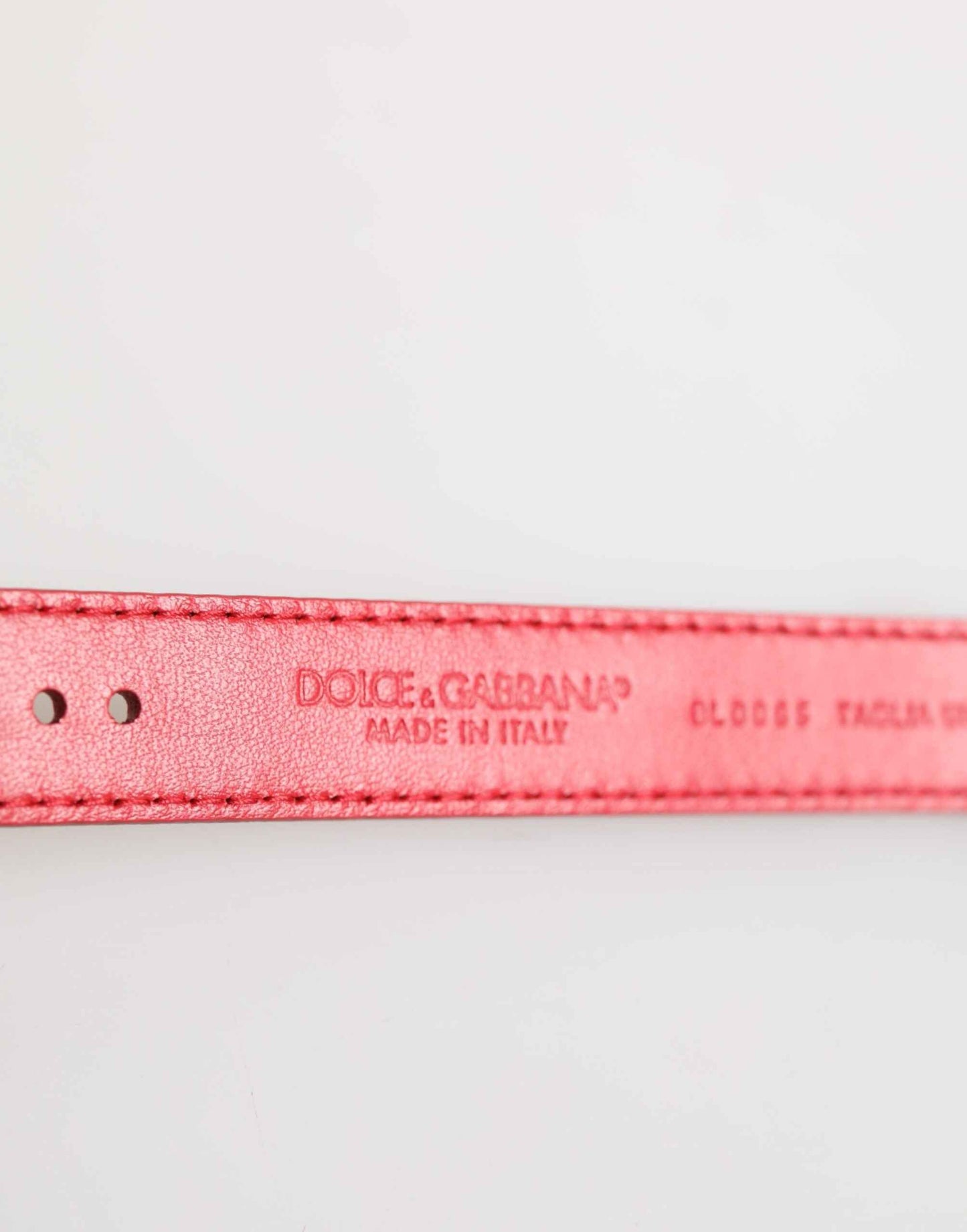 Dolce & Gabbana Red Exotic Leather Gold Tone Metal Buckle Women Armband by Dolce & Gabbana