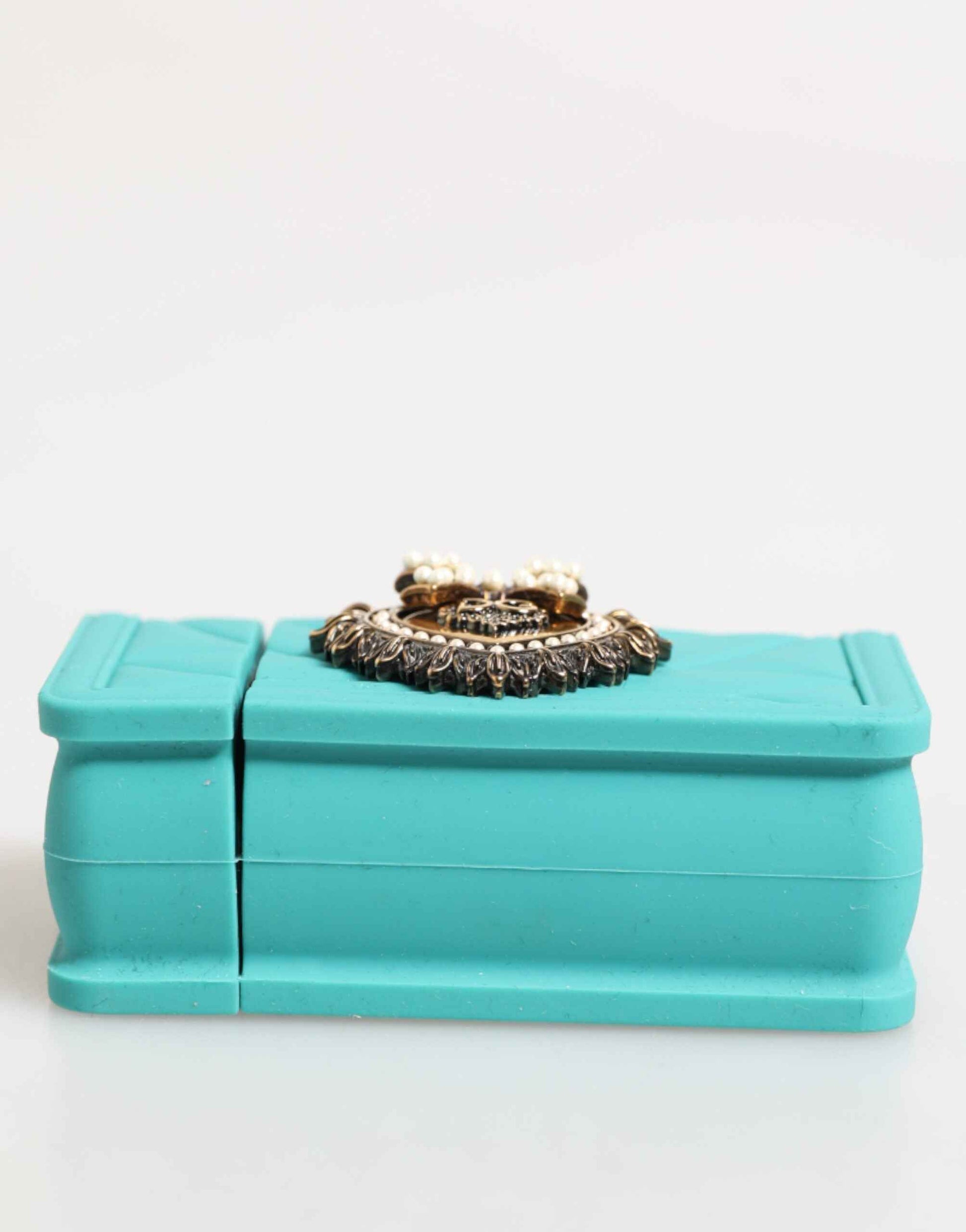 Dolce & Gabbana Turquoise Silicone Devotion Heart Cover Bag Airpods Case