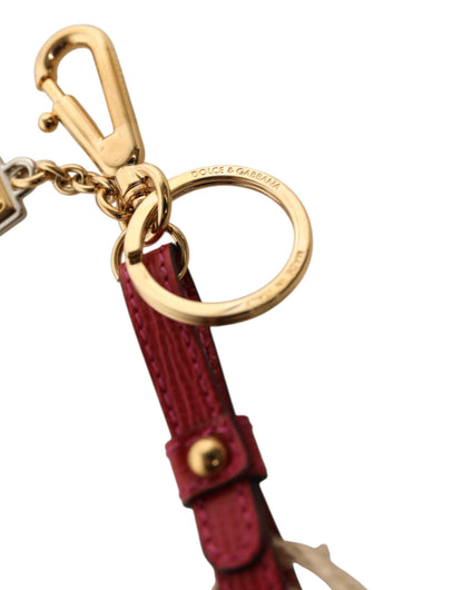 Dolce & Gabbana Red Yellow Mini Espadrille Style Charm Keychain Keyring