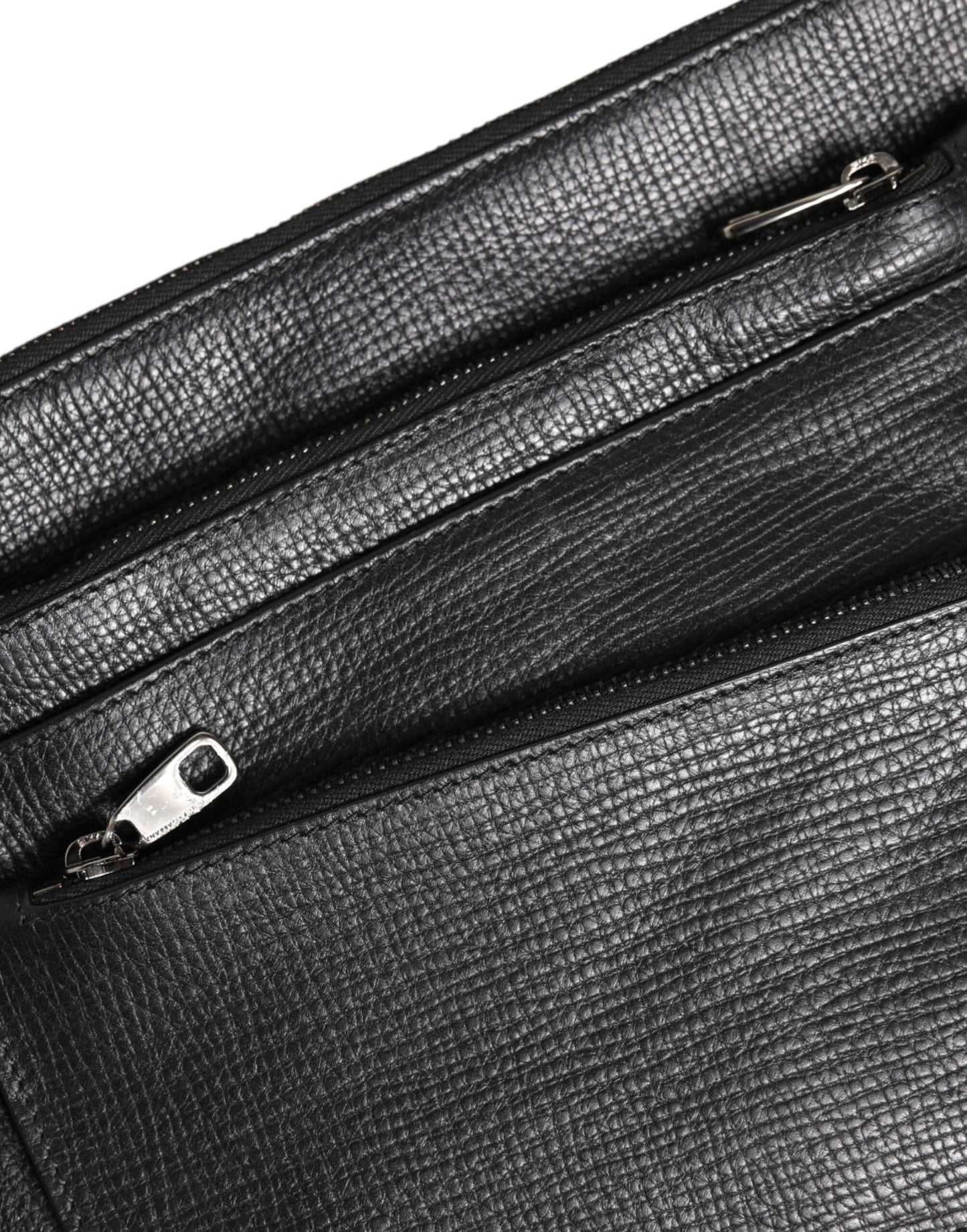 Dolce & Gabbana Black Palmellato Leather Logo Plaque Shoulder Borse Bag