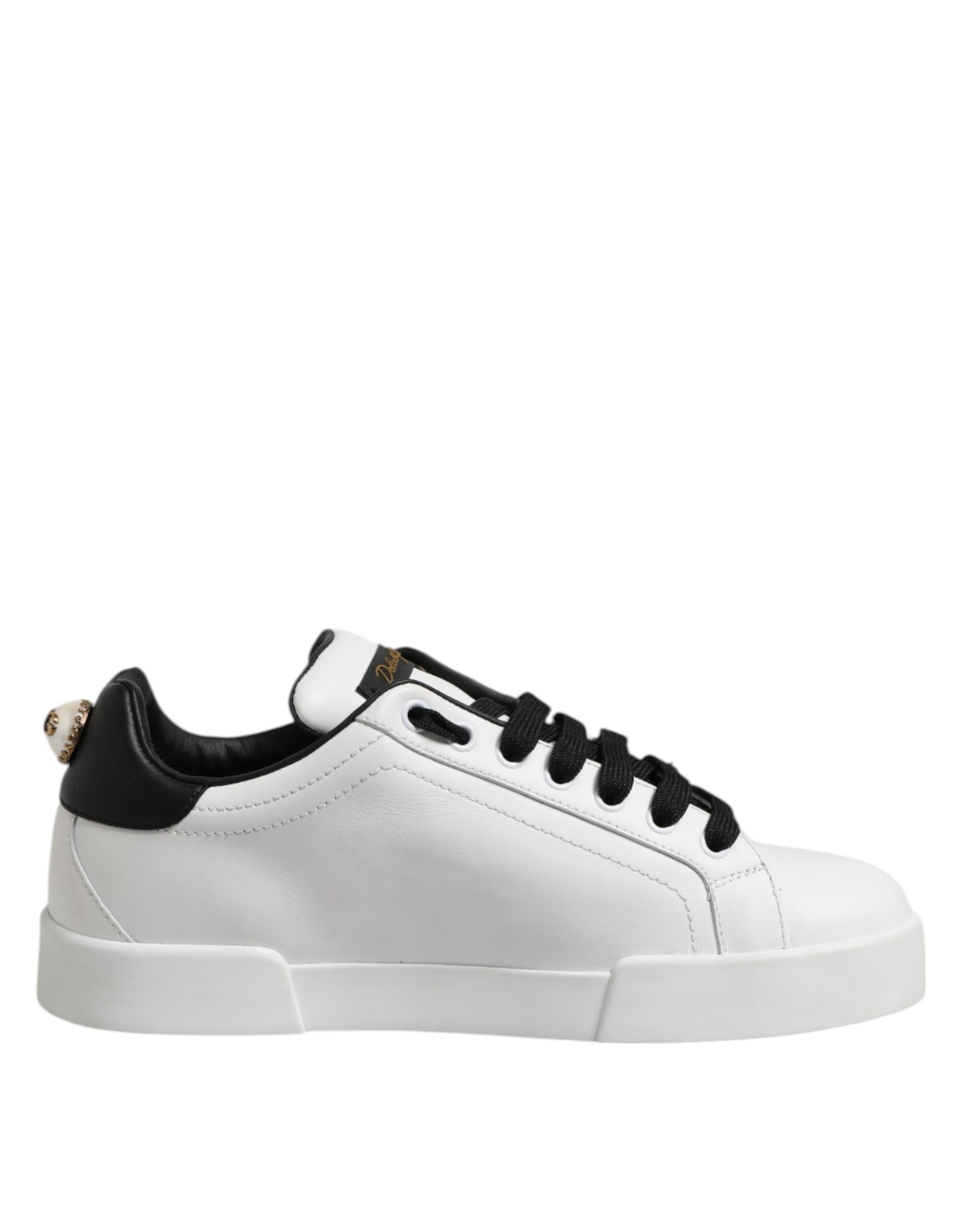 Dolce & Gabbana White Leather Portofino Lace Up Sneakers Shoes - from Dolce & Gabbana