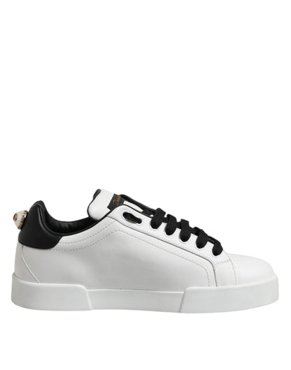 Dolce & Gabbana White Leather Portofino Lace Up Sneakers Shoes - from Dolce & Gabbana