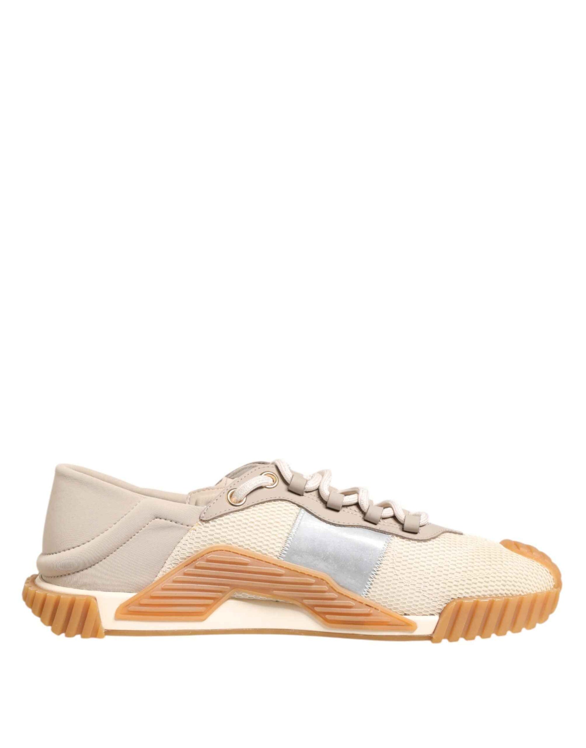 Dolce & Gabbana Beige Lace Up Low Top NS1 Men Sneakers Shoes by Dolce & Gabbana