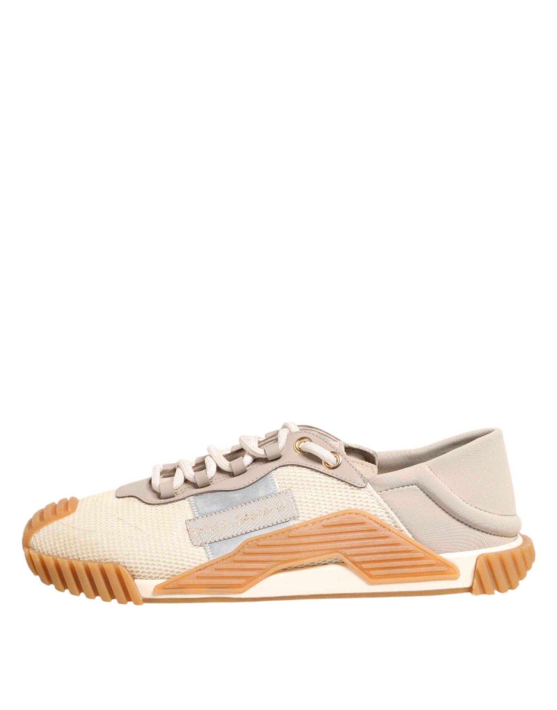Dolce & Gabbana Beige Lace Up Low Top NS1 Men Sneakers Shoes by Dolce & Gabbana