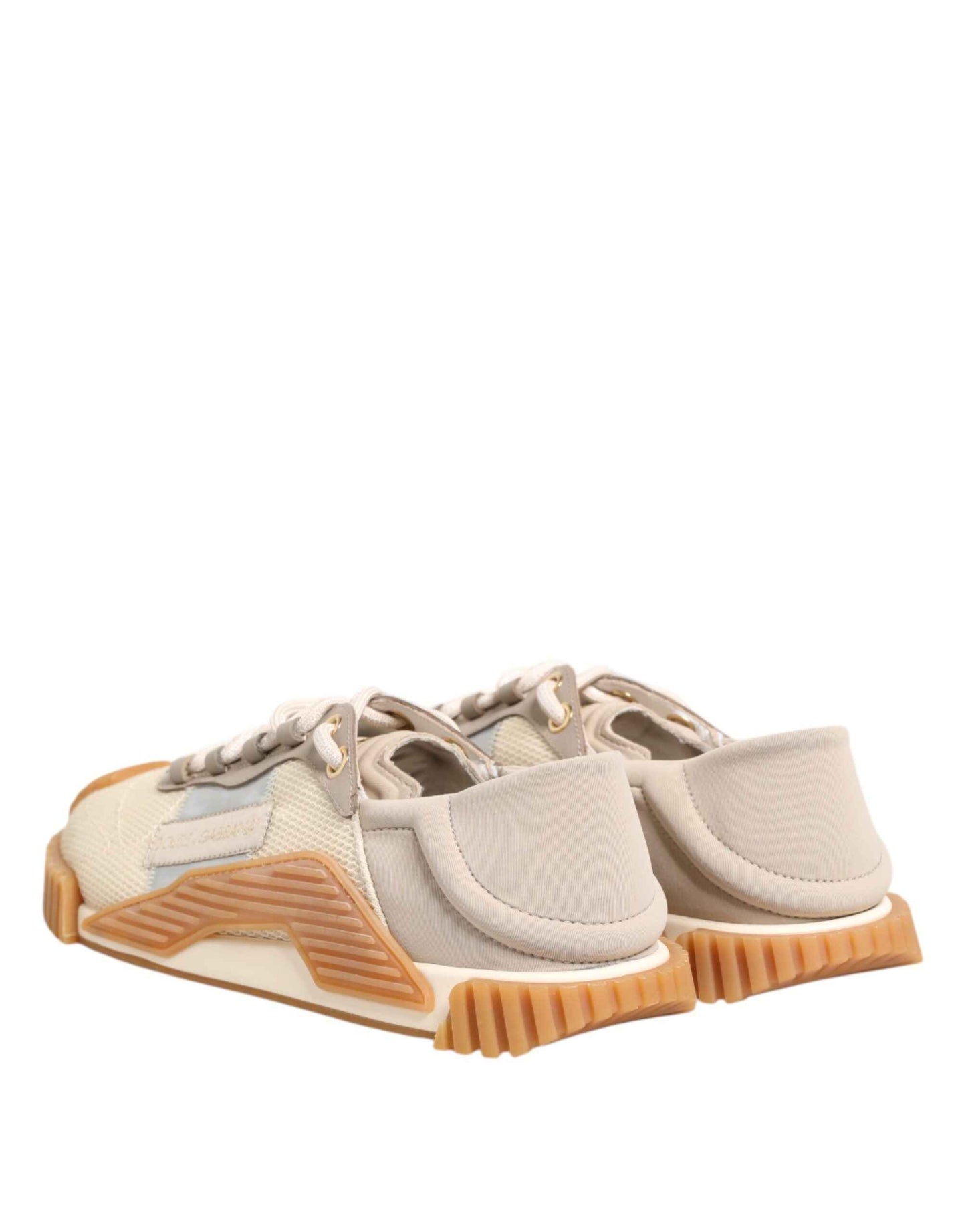 Dolce & Gabbana Beige Lace Up Low Top NS1 Men Sneakers Shoes by Dolce & Gabbana