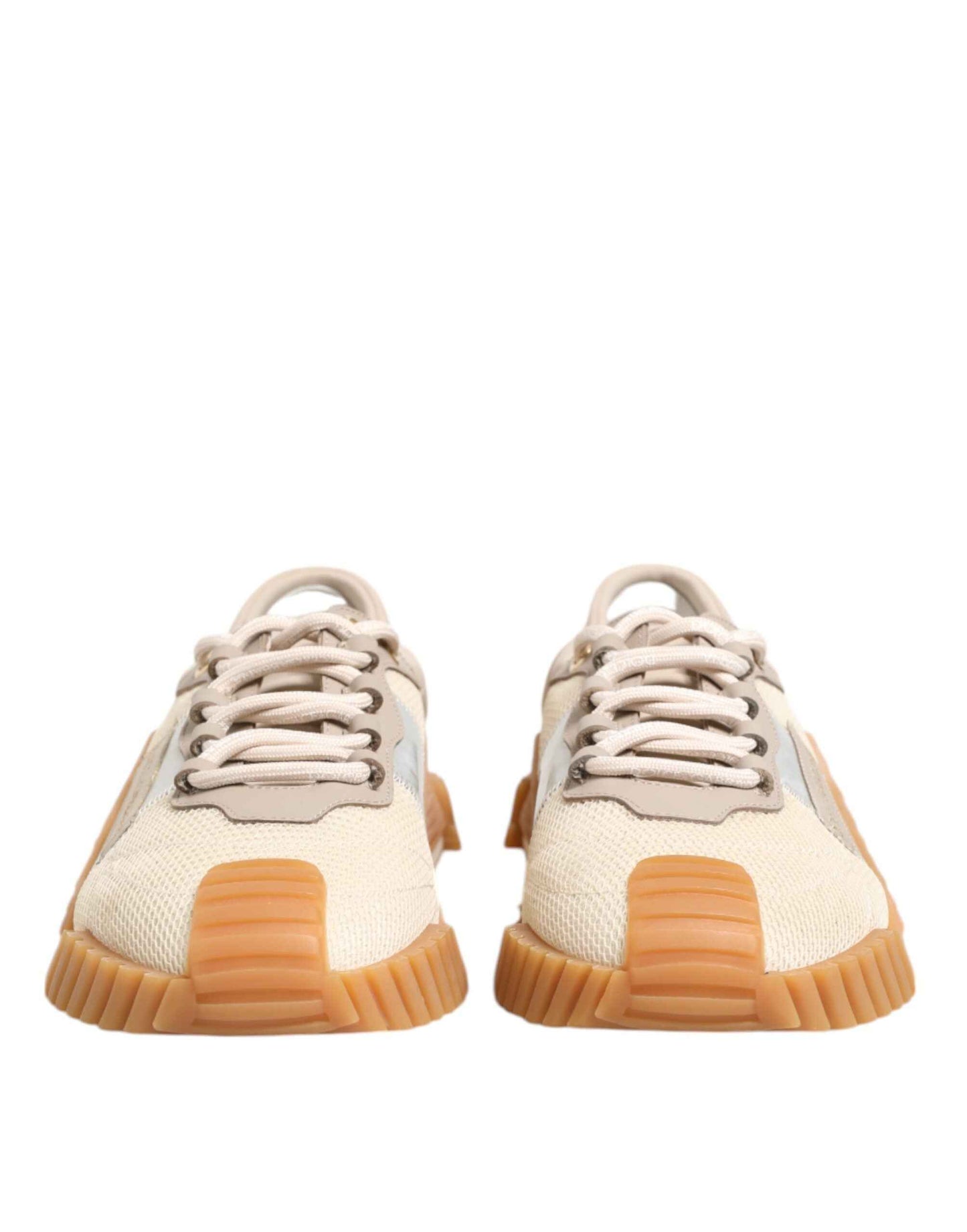 Dolce & Gabbana Beige Lace Up Low Top NS1 Men Sneakers Shoes by Dolce & Gabbana