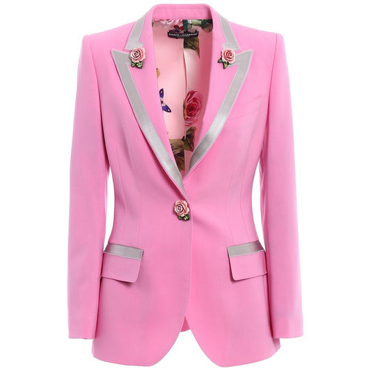Dolce &amp; Gabbana Pink Wool Jackets &amp; Coat