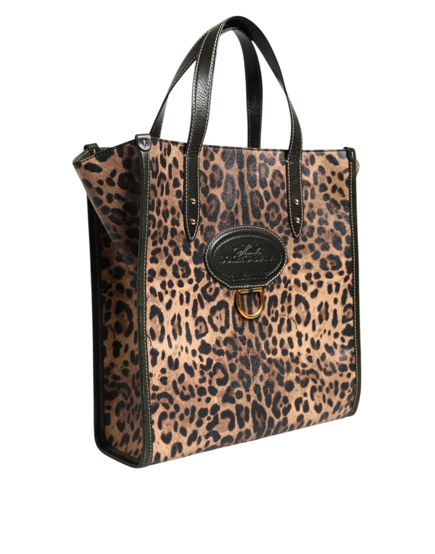Dolce &amp; Gabbana Multicolor Leopard Shopping Tote Shoulder Women Borse Bag
