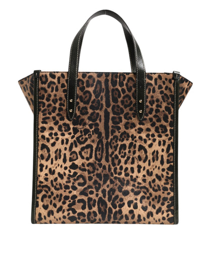 Dolce &amp; Gabbana Multicolor Leopard Shopping Tote Shoulder Women Borse Bag