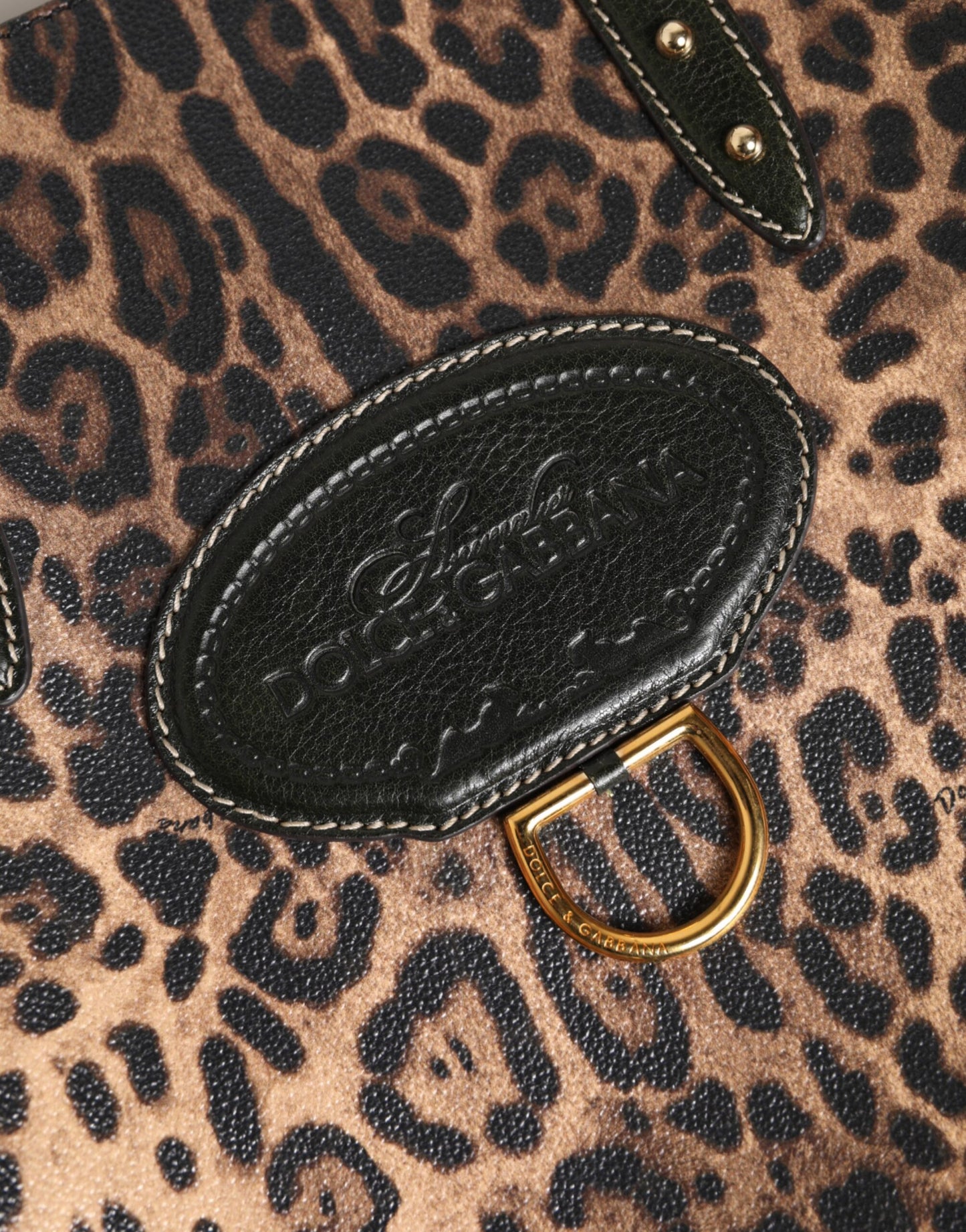 Dolce &amp; Gabbana Multicolor Leopard Shopping Tote Shoulder Women Borse Bag