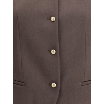 Giorgio Armani Single-breasted hemp and viscose Cardigan